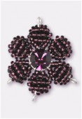 Pendentif rocaille fleur C 27 mm amethyst / amethyst x1