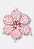 Pendentif rocaille fleur C 27 mm pink / fuchsia x1