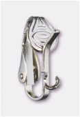 Clip tige 17x6 mm argent x2