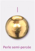 Perle en métal ronde semi percée 3 mm or x4