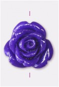Rose en résine 13 mm violet x1