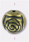 Perle rosebude 18 mm bronze denim patina x2