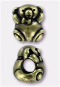 Perle en métal Eurobeads ourson 12x9 mm bronze x1