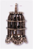 Pendentif en métal cage oiseau 30x23 mm cuivre x1