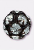 Boule strass 8 mm crystal / bronze x1