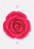 Rose en résine 23 mm fuchsia x1