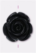 Rose en résine 23 mm noir x1