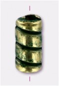 Tube 9x4 mm bronze green patina x6