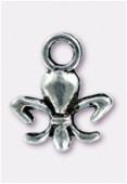 Breloque en métal fleur de lys 13x11 mm argent vieilli x2