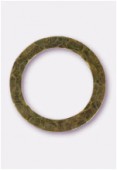 Perle en métal anneau martelé 35mm bronze x1