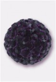 Boule strass Pave Ball 12 mm amethyst / amethyst x1