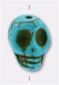 Howlite perle tête de mort 18x15 mm turquoise x1