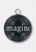 Pendentif en verre et métal imagine 20 mm x1