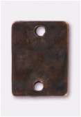 Perle en métal intercalaire pion rectangle 17x13 mm cuivre x1