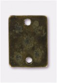 Perle en métal intercalaire pion rectangle 17x13 mm bronze x1