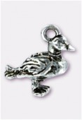 Breloque en métal canard 16x14 mm argent vieilli x1