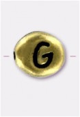 Perle en métal alphabet G 7x6 mm or x2