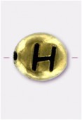 Perle en métal alphabet H 7x6 mm or x2