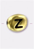 Perle en métal alphabet Z 7x6 mm or x2