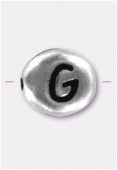 Perle en métal alphabet G 7x6 mm argent x2