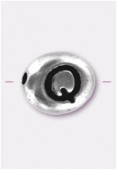 Perle en métal alphabet Q 7x6 mm argent x2