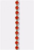 Chaîne strassée 2 mm corail opaque x20 cm