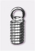 Embout ressort à coller pour cordon 2 mm argent x2