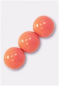 Ronde nacrée 10 mm coral x4