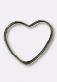 Perle en métal anneau plat coeur 14x13 mm bronze x6
