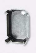 Sertissure pour cabochon rectangle 24x17 mm argent vieilli x2