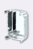 Sertissure pour cabochon rectangle 13x8 mm argent x2