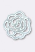 Pendentif en nacre fleur 14 mm blanc x1