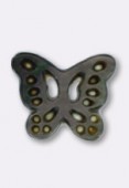 Papillon ajouré en nacre 9.5x11.5mm gris x1