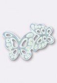 Papillons ajourés en nacre 13x18mm blanc x1