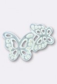 Papillons ajourés en nacre 13x18mm blanc x1