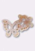 Papillons ajourés en nacre 13x18mm rose x1