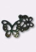 Papillons ajourés en nacre 13x18mm gris x1