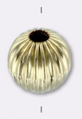 Gold filled 14 k perle ronde striée 6 mm x1