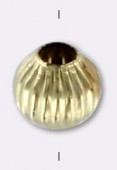 Gold filled 14 k perle ronde striée 4 mm x1