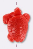 Tortue en résine 32x24 mm corail x1 Tortue en résine 32x24 mm corail x1