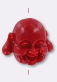 Bouddha en résine 19x21 mm rouge x1