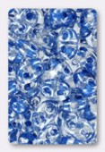Twin beads 2.5x5 mm crystal blue lined x20g