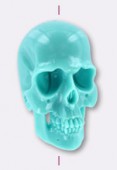 Tête de mort en résine 40x24 mm turquoise x1