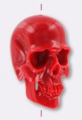 Tête de mort en résine 25x16 mm rouge x1 Tête de mort en résine 25x16 mm rouge x1