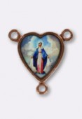 Médaille cœur Notre Dame des miracles cuivre 15x14 mm x1