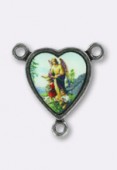 Médaille cœur Ange gardien argent 15x14 mm x1
