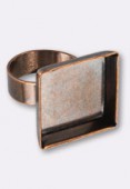 Bague réglable pour cabochon à coller 17 mm cuivre x1
