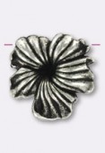 Pendentif fleur en résine 50x45 mm argenté vieilli x1