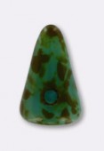 Baby spikes 5x8 mm opaque turquoise picasso x12