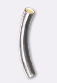 Perle en métal tube courbé 22x3 mm argent x6